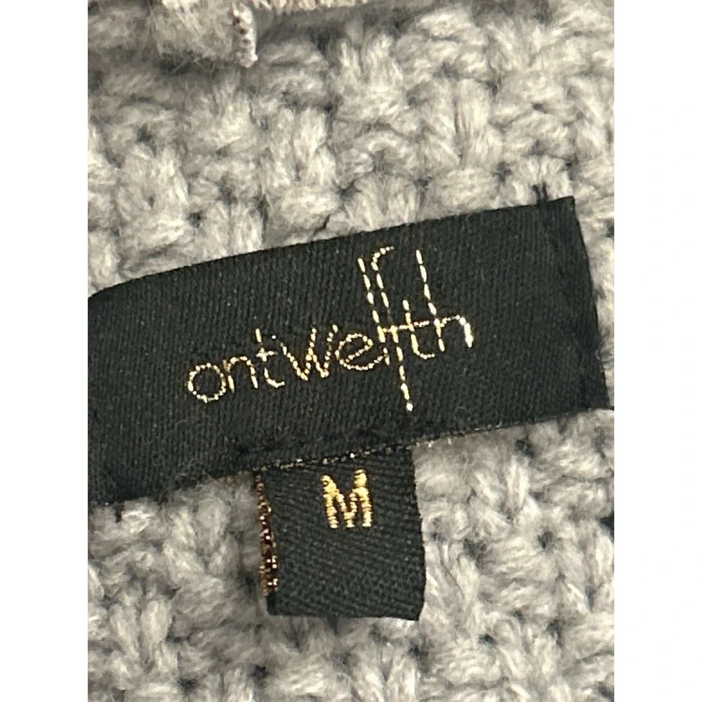 OnTwelfth Faux‎ Shearling Open Front Cardigan Jacket Sweater Grey Women's Medium